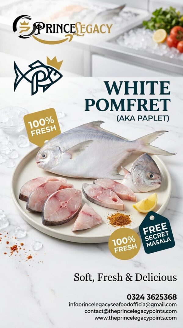 Fresh White Pomfret(White Paplet)-Premium quality fish